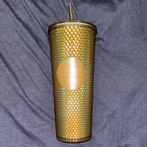 2023 Walt Disney World 50th Celebration Gold Bling Starbucks Studded Tumbler Cup